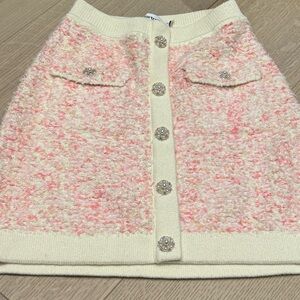 Elegant Cream and Pink Women's Skirt